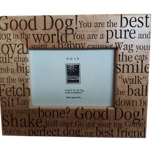 Amerigo Lasercraft Engraved Wooden Dog-Themed Photo Frame